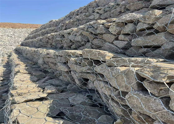 50g-1200g/m2 صناديق غابيون مع شبكة مستطيلة مزدوجة